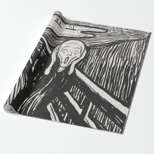 Der Schrei von Edvard Munch Black and White Geschenkpapier (Ungerollt)