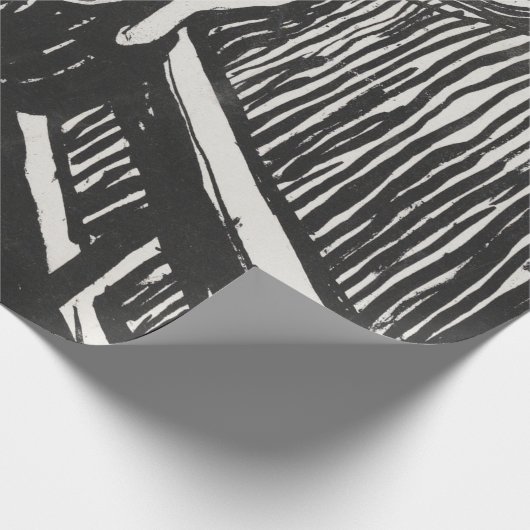 Der Schrei von Edvard Munch Black and White Geschenkpapier (Ecke)