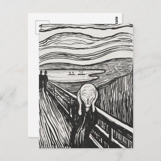 Der Schrei von Edvard Munch Black and White Postkarte (Vorne/Hinten)