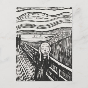 Der Schrei von Edvard Munch Black and White Postkarte