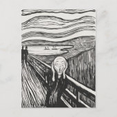 Der Schrei von Edvard Munch Black and White Postkarte (Vorderseite)
