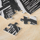 Der Schrei von Edvard Munch Black and White Puzzle (Seite)