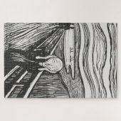 Der Schrei von Edvard Munch Black and White Puzzle (Horizontal)