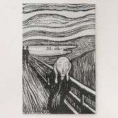 Der Schrei von Edvard Munch Black and White Puzzle (Vertikal)