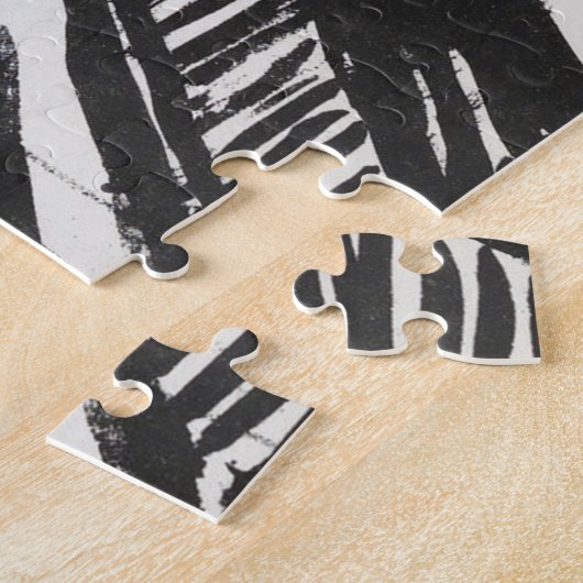 Der Schrei von Edvard Munch Black and White Puzzle (Seite)