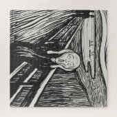 Der Schrei von Edvard Munch Black and White Puzzle (Horizontal)