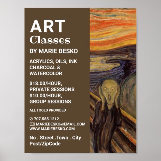 Der Schrei von Edvard Munch, Kunstklassen Poster (Vorne)