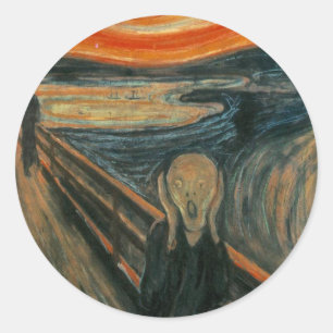 Der Schrei von Edvard Munch Runder Aufkleber