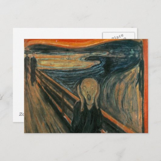 Der Schrei von Edvard Munch, symbolischer Maler Postkarte (Vorne/Hinten)