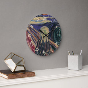 Der Schrei von Edvard Munch, Vintage-Expressionism Große Wanduhr