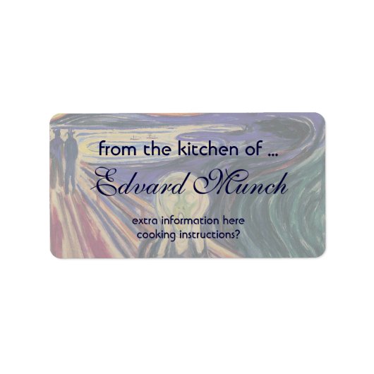 Der Schrei von Edvard Munch, Vintager Expressionis Adressaufkleber (Vorne)