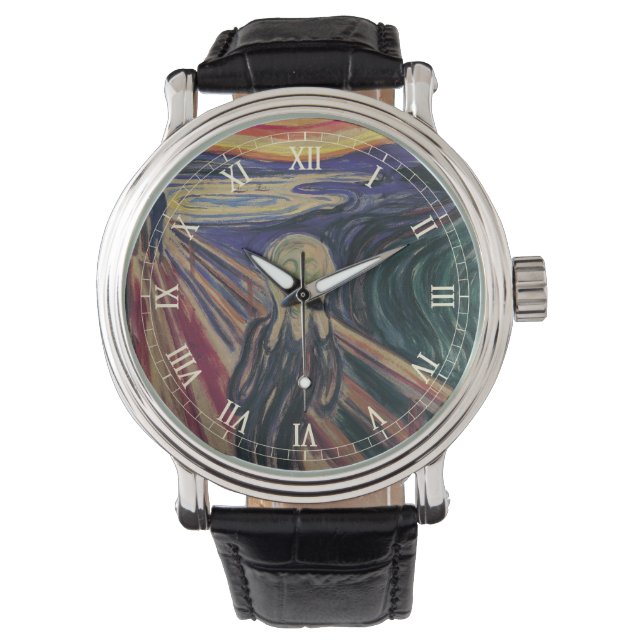 Der Schrei von Edvard Munch, Vintager Expressionis Armbanduhr (Vorderseite)