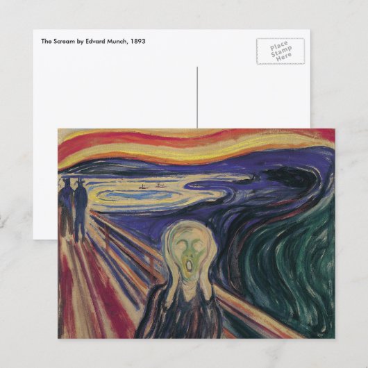 Der Schrei von Edvard Munch, Vintager Expressionis Postkarte (Vorne/Hinten)