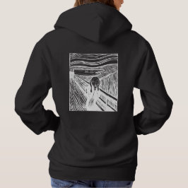 Der Schrei von Edvard Munch – Weiße Linienkunst Hoodie