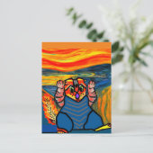 Der Schrei von Munch, Cat Art Parody Postkarte (Stehend Vorderseite)