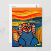 Der Schrei von Munch, Cat Art Parody Postkarte (Vorne/Hinten)