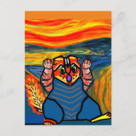 Der Schrei von Munch, Cat Art Parody Postkarte