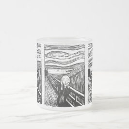 Der Schrei von Munch – Schwarze Linienlithografie Mattglastasse