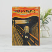 Der Schrei - Witziger 40. Geburtstag Einladung (Stehend Vorderseite)