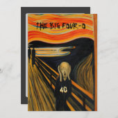 Der Schrei - Witziger 40. Geburtstag Einladung (Vorne/Hinten)