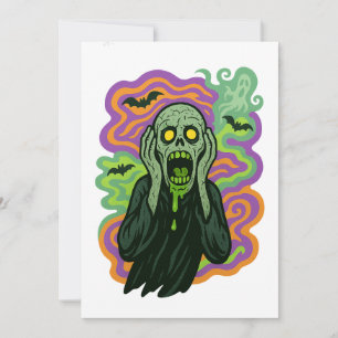 Der Schrei - Zombie-Cartoon Einladung