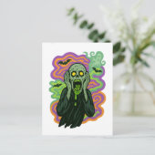 Der Schrei - Zombie-Cartoon Postkarte (Stehend Vorderseite)