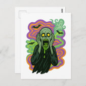 Der Schrei - Zombie-Cartoon Postkarte (Vorne/Hinten)