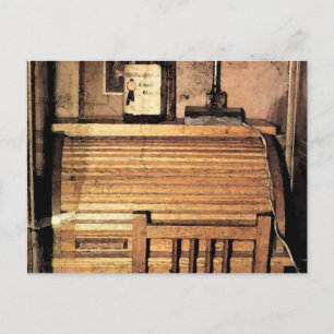 Der Schreibtisch mit Rollverschluss Postkarte