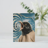 Der schreiende schwarze Vogel Postkarte (Stehend Vorderseite)