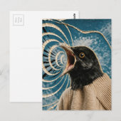 Der schreiende schwarze Vogel Postkarte (Vorne/Hinten)