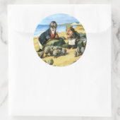 Der Schreiner und der Walrus Consider Austern Runder Aufkleber (Tasche)