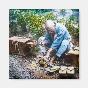 Der Schuh-Schuster alten Vintagen Japaners Japans Magnet