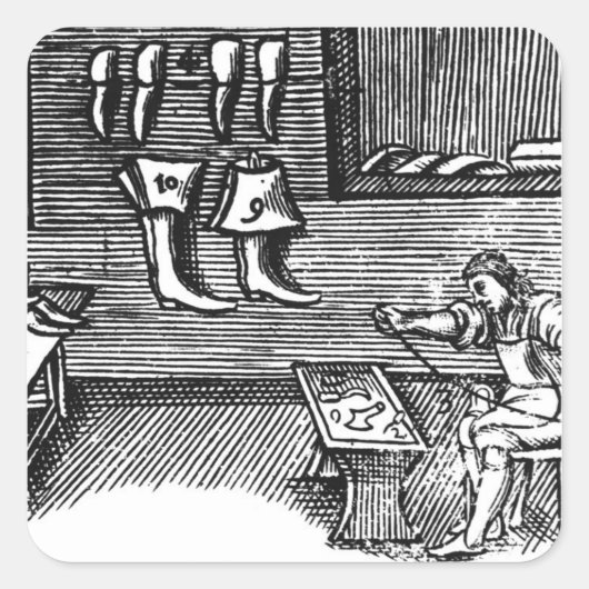 Der Schuhmacher Quadratischer Aufkleber (Vorderseite)