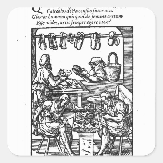 Der Schuhmacher Quadratischer Aufkleber (Vorderseite)