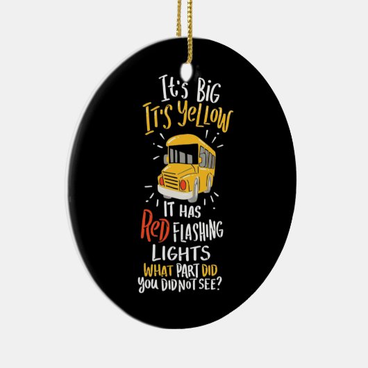 Der Schulbus ist groß und gelb Keramik Ornament (Rechts)