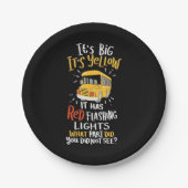 Der Schulbus ist groß und gelb Pappteller (Vorderseite)