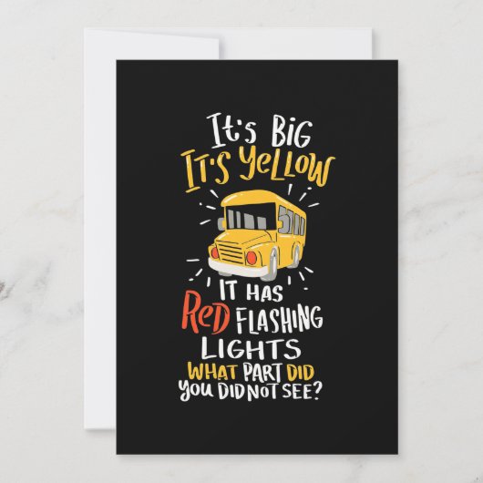 Der Schulbus ist groß und gelb Save The Date (Vorderseite)