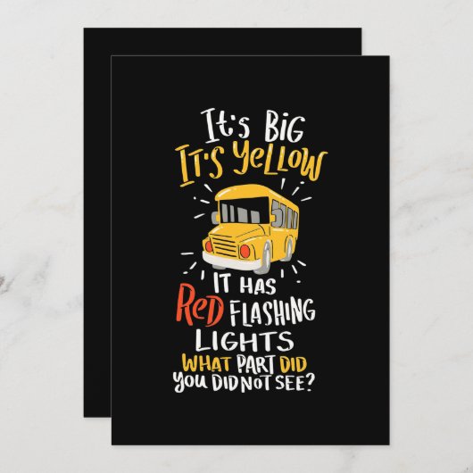 Der Schulbus ist groß und gelb Save The Date (Vorne/Hinten)