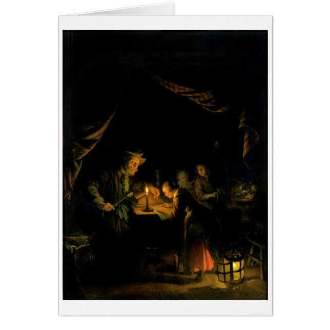 Der Schulmeister, 1660-65 (Öl auf Platte) (Vorne)