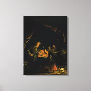 Der Schulmeister, 1660-65 (Öl auf Platte) Leinwanddruck