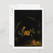 Der Schulmeister, 1660-65 (Öl auf Tafel) Postkarte (Vorne/Hinten)