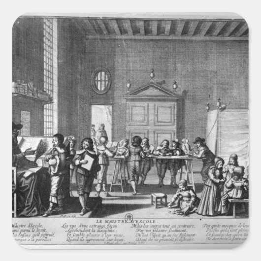 Der Schulmeister Quadratischer Aufkleber (Vorderseite)