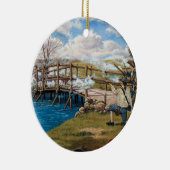 Der Schuss hörte 'Runde um den Weltkrieg um das Üb Keramik Ornament (Rechts)