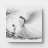 Der Schutzengel betet mit dem Kind Fotoplatte (Vorderseite)