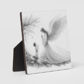 Der Schutzengel betet mit dem Kind Fotoplatte (Vorderseite)