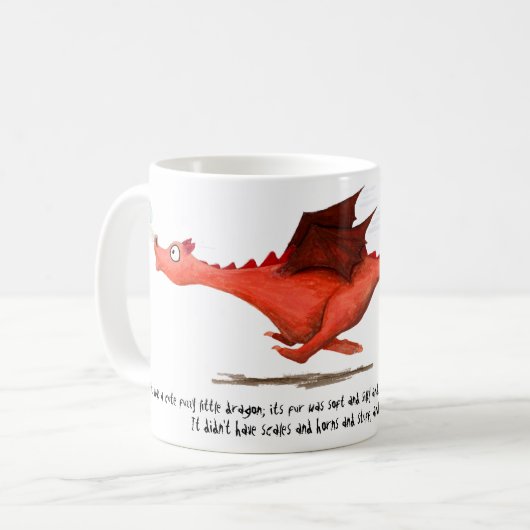 Der schwammige rosa Drache und der Goo Kaffeetasse (Vorderseite Links)