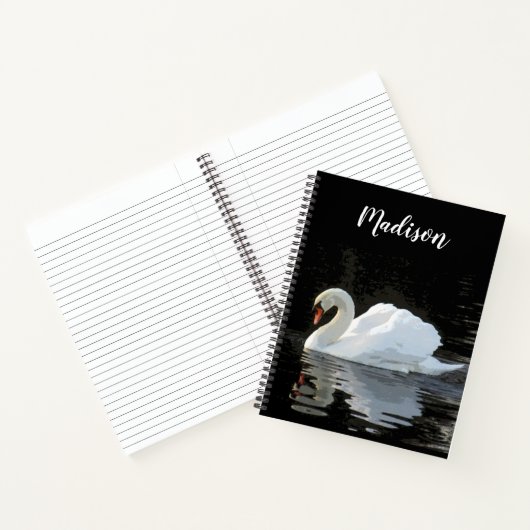 Der Schwan aus weißem Lehm, Reflexionen mit Ihrem Notizblock (Innenseite)