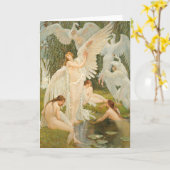 Der Schwan Maidens | Walter Crane Karte (Gelbe Blume)