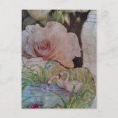 Der Schwan und Rosen Collage Postkarte (Vorderseite)