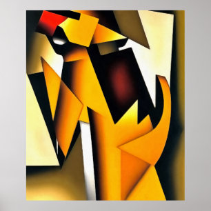 Der Schwanz, der die geometrische Abstrakte Kunst  Poster